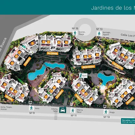 Hébergement de vacances Jardines - Tabor 2-3 Pool View Arona (Tenerife)